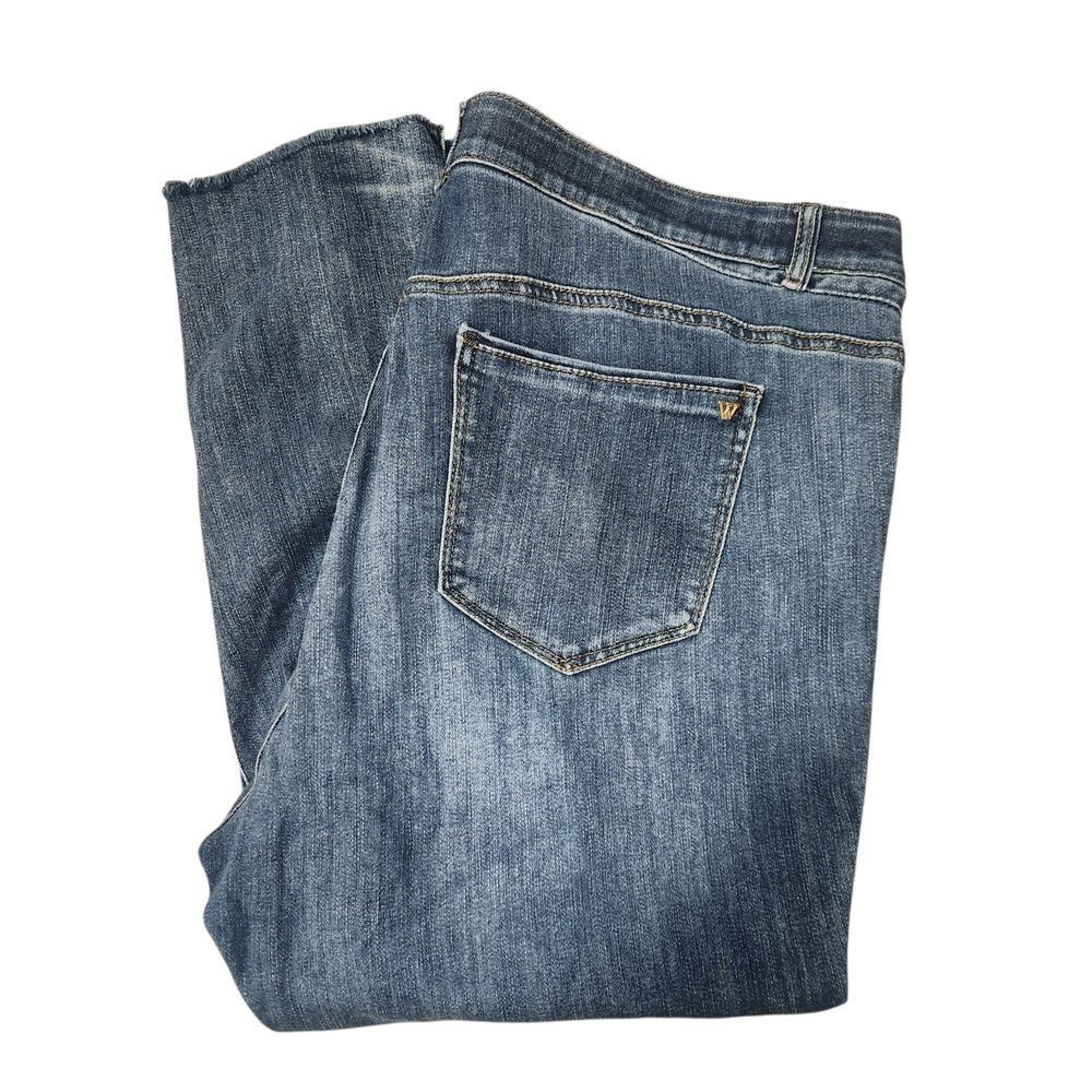 Wit & Wisdom Classic Women's Blue Distressed Jeans 22 - Picture 3 of 5